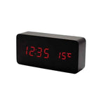 Ξύλινο Ψηφιακό Ρολόι LED με Θερμόμετρο VST-862 – LED Wooden Clock with Temperature Display - Καφέ OEM