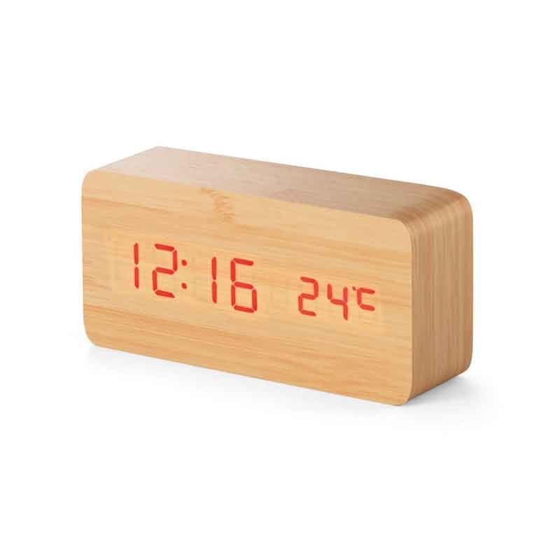 Ξύλινο Ψηφιακό Ρολόι LED με Θερμόμετρο VST-862 – LED Wooden Clock with Temperature Display OEM