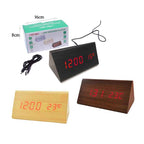 Ξύλινο Ψηφιακό Ρολόι LED με Θερμόμετρο VST-861 – LED Wooden Clock with Temperature Display - Καφέ OEM