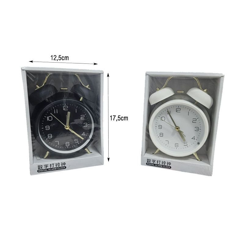 Ρολόι Ξυπνητήρι Αναλογικό Μεταλλικό με Διπλό Κουδούνι - Analog Metal Alarm Clock OEM