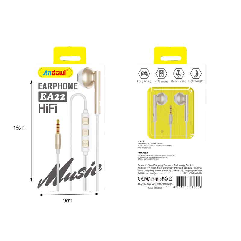 Andowl Ενσύρματα Ακουστικά με AUX EA22 - Earphone ANDOWL