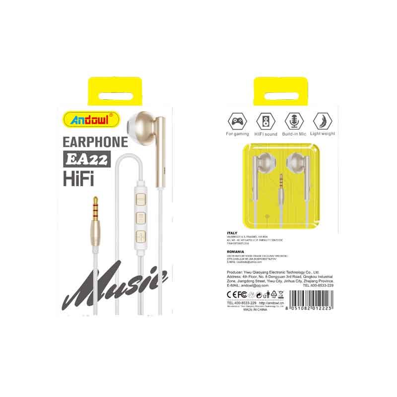 Andowl Ενσύρματα Ακουστικά με AUX EA22 - Earphone ANDOWL