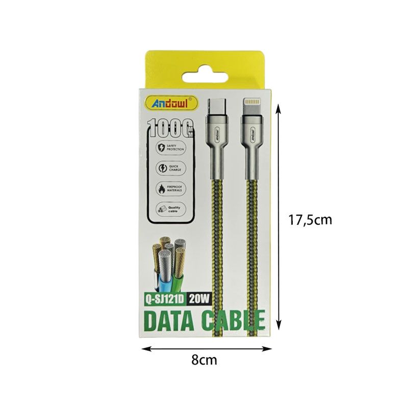 Andowl Καλώδιο δεδομένων Type-C σε Lighting 20W Q-SJ121D - Data Cable ANDOWL