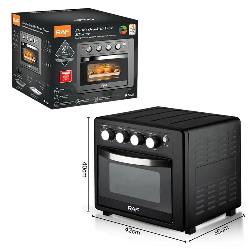 RAF Φριτέζα Αέρος & Ηελκτρικόσ Φούρνος 32lt 1700W R.5331 - Electric Oven & Air Fryer & Toaster RAF
