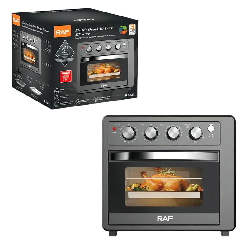 RAF Φριτέζα Αέρος & Ηελκτρικόσ Φούρνος 32lt 1700W R.5331 - Electric Oven & Air Fryer & Toaster RAF