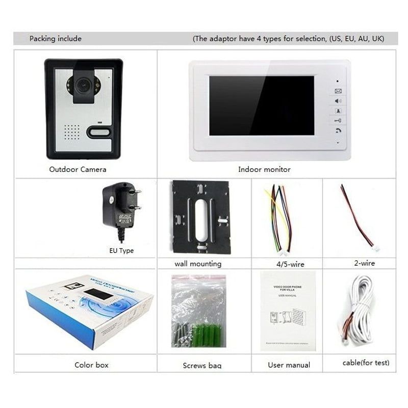 V70F Σετ Θυροτηλεόραση με Έγχρωμη Οθόνη 7" - Video doorphone for villa OEM