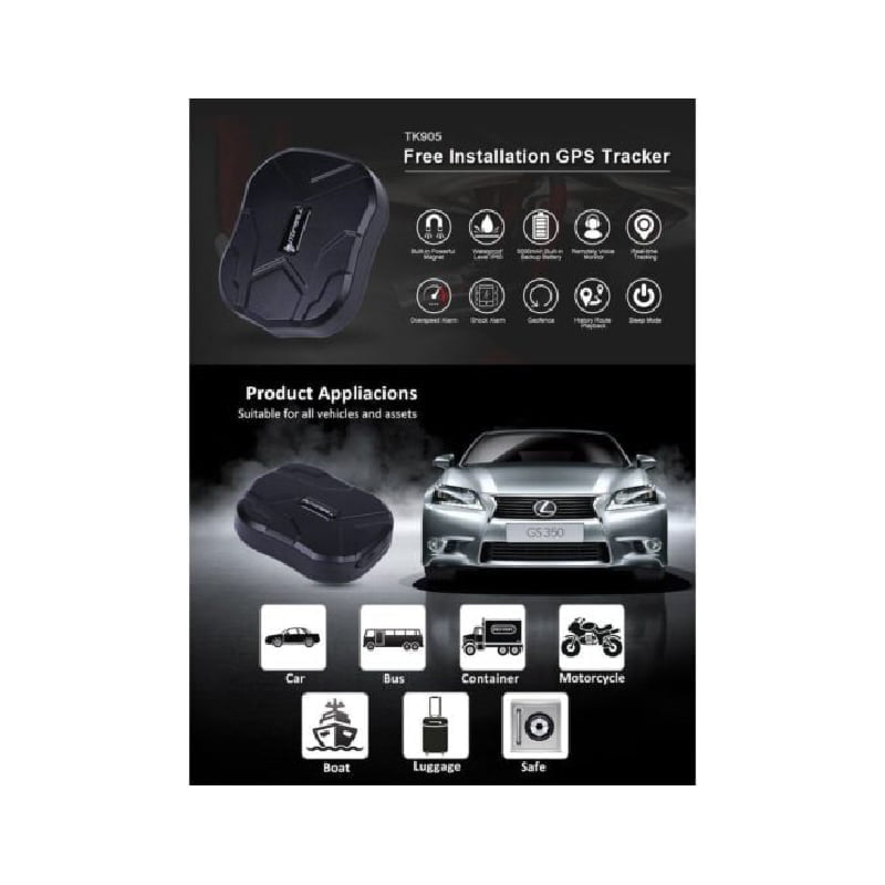 GPS Tracker TK905 Κατάλληλο Για Αυτοκίνητα, Φορτηγά Και Σκάφη - GPS Tracker OEM