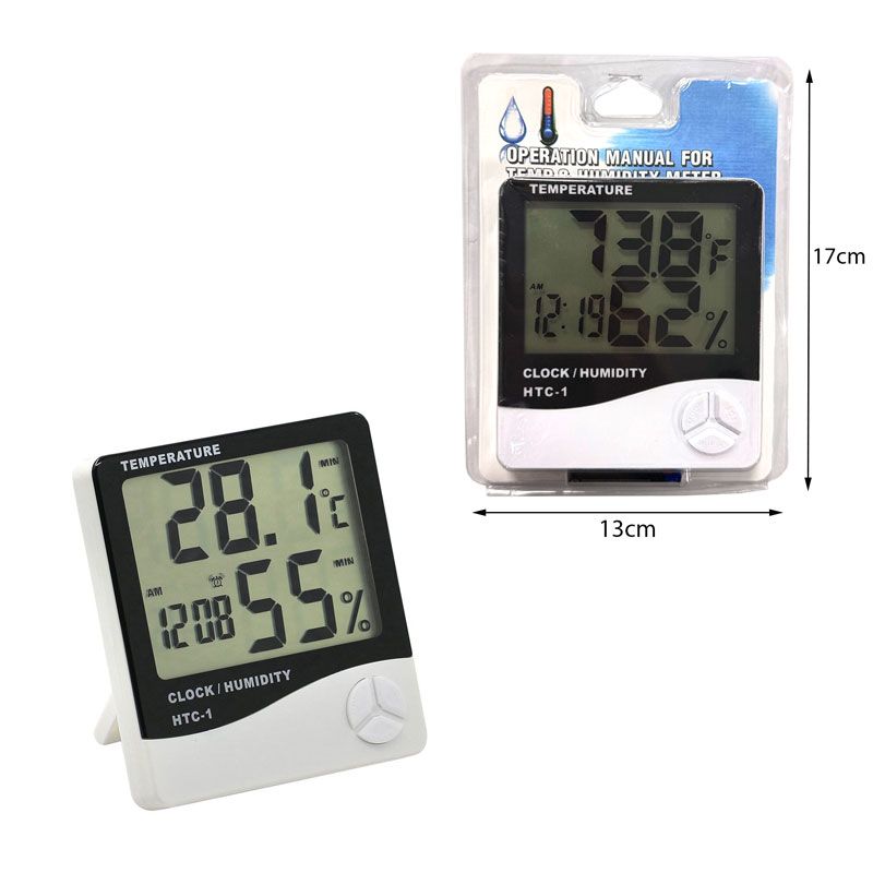Θερμόμετρο - Υγρόμετρο HTC-1 - Clock humidity OEM