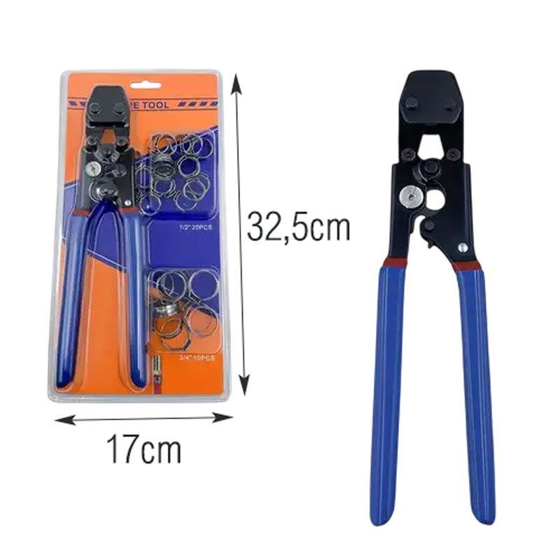 Εργαλείο Πρέσας για Σφιγκτήρες Σωλήνων με Σετ Δαχτυλιδιών - Pipe Crimping Tool OEM