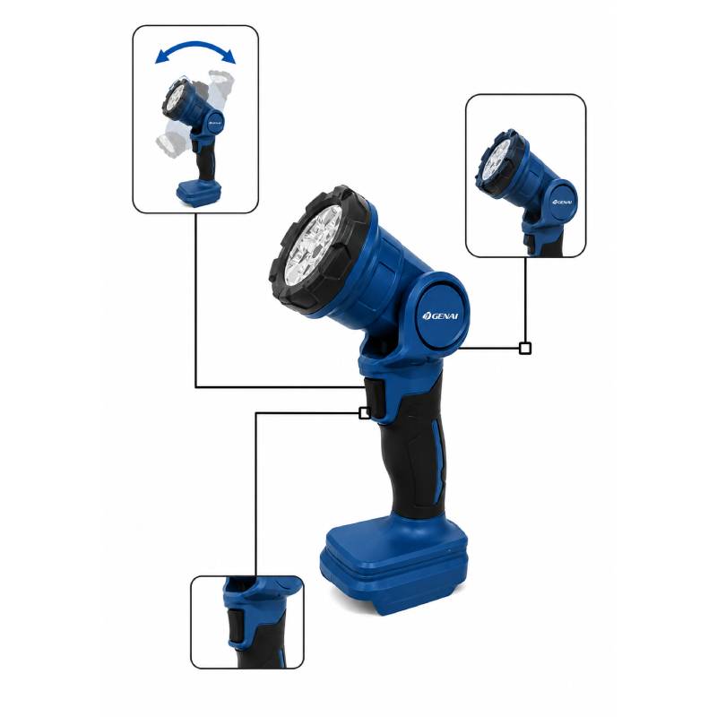 GENAI Επαναφορτιζόμενος LED Φακός Εργασίας 48V GN-722 - LED Work Light GENAI