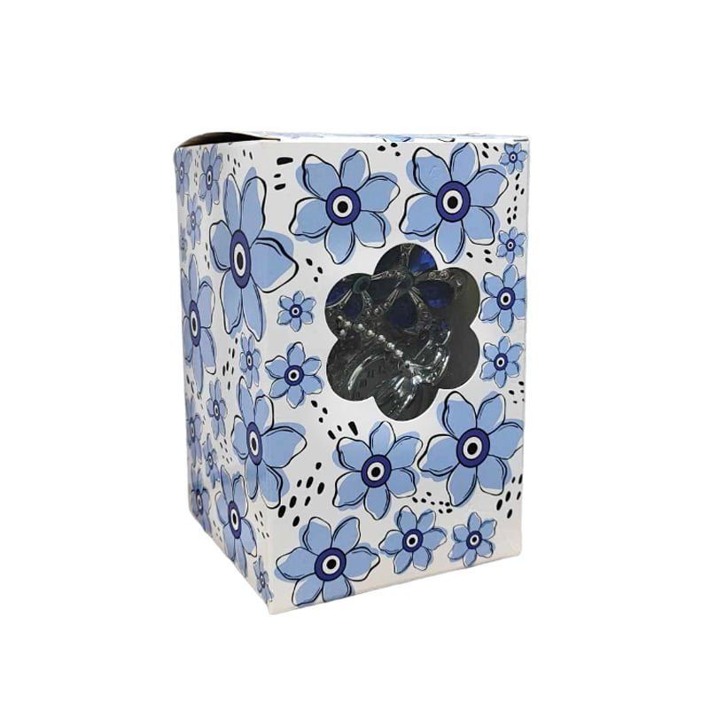Διακοσμητικό με μπλε μάτια ρολόι - Decoration with blue eyes clock - Ασημί OEM