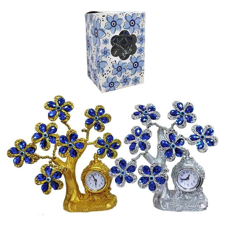 Διακοσμητικό με μπλε μάτια ρολόι - Decoration with blue eyes clock - Χρυσό OEM