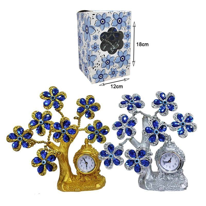 Διακοσμητικό με μπλε μάτια ρολόι - Decoration with blue eyes clock - Χρυσό OEM