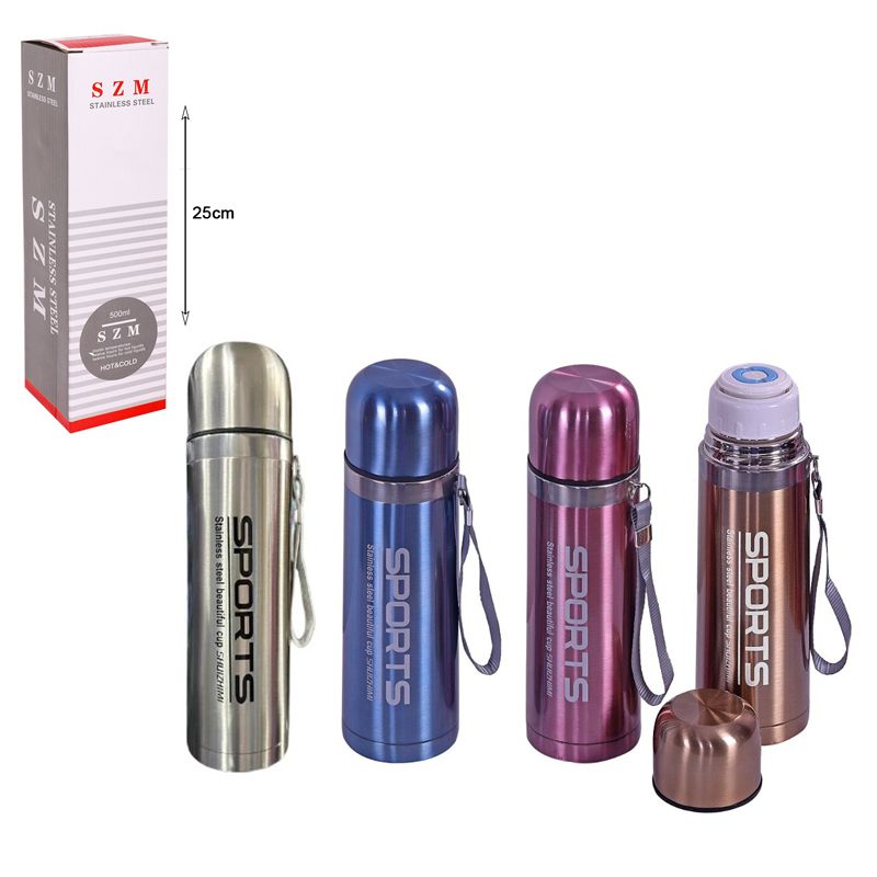 SZM Μπουκάλι Θερμός 500mL - Stainless Steel Bottle Jingbang 777 - Κόκκινο MSZM