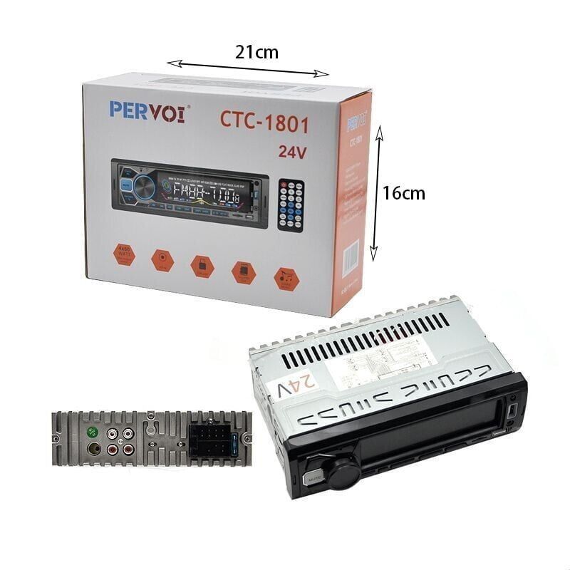 PerVoi MP3 player αυτοκινήτου 1DIN USB, microSD 24V CTC-1801- Car MP3 player PerVoi
