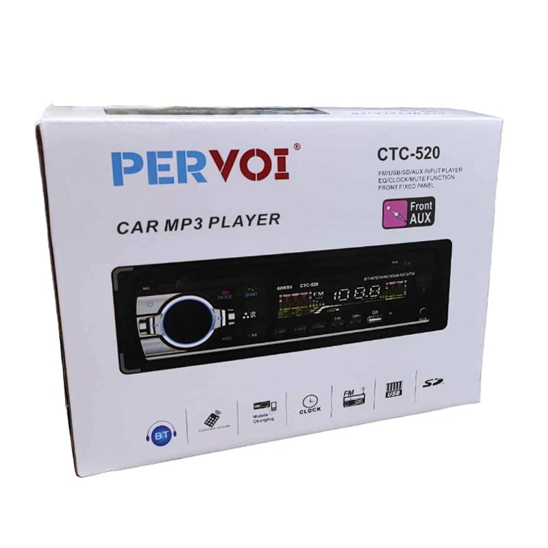 PerVoi MP3 player αυτοκινήτου USB, SD, FM, BT, Clock, Aux CTC-520 - Car MP3 player OEM