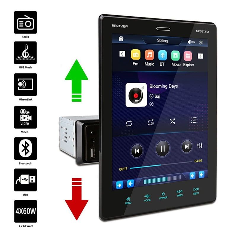 Ηχοσύστημα Αυτοκινήτου Universal 1DIN (Bluetooth/USB) με Οθόνη Αφής 9.5" - Car MP5 Player Vertical Screen Universal OEM