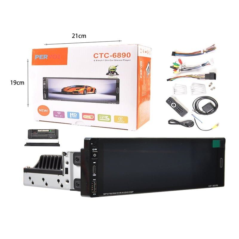 PerVoi οθόνη αυτοκινήτου 6.9" HD αφής 1DIN 2+32GB CTC-6890 - Car stereo player touch screen PerVoi