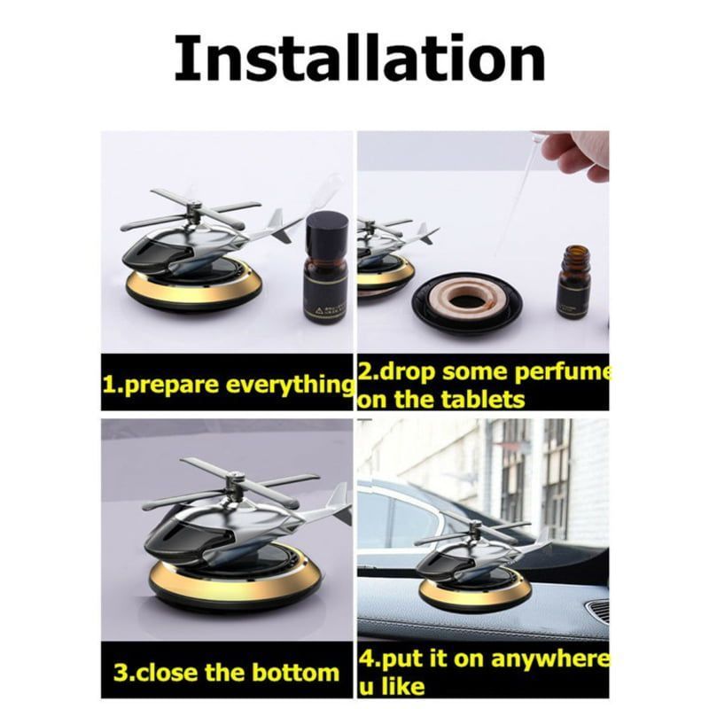 Αρωματικό Αυτοκινήτου Ελικόπτερο με Ηλιακά Περιστρεφόμενο Έλικα – Solar car air freshener OEM