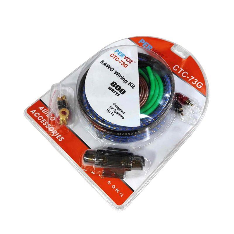 PERVOI Σετ Καλωδίων Ενισχυτή Αυτοκινήτου 800W CTC-73G - 8AWG Wiring Kit Car Cables PerVoi