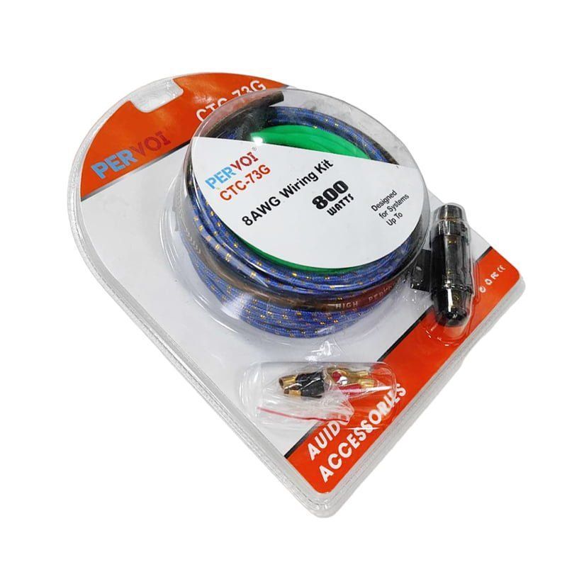 PERVOI Σετ Καλωδίων Ενισχυτή Αυτοκινήτου 800W CTC-73G - 8AWG Wiring Kit Car Cables PerVoi