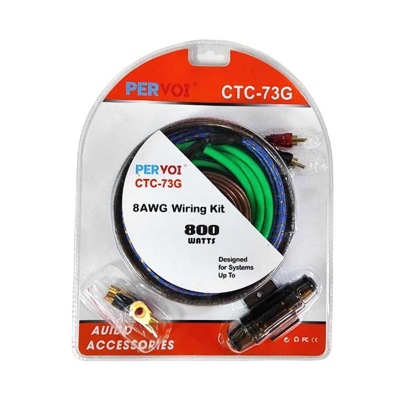 PERVOI Σετ Καλωδίων Ενισχυτή Αυτοκινήτου 800W CTC-73G - 8AWG Wiring Kit Car Cables PerVoi