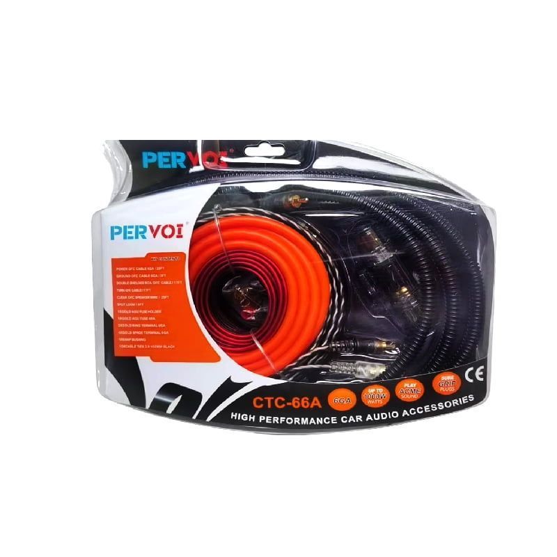 PerVoi Σετ Καλωδίων Ενισχυτή Αυτοκινήτου έως 1000W CTC-66A - Audio line high performance PerVoi
