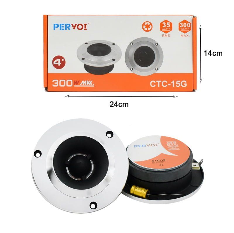 PerVoi Σετ Tweeter Αυτοκινήτου Στρογγυλά 4″ 300W CTC-15G - Car Tweeter Set PerVoi