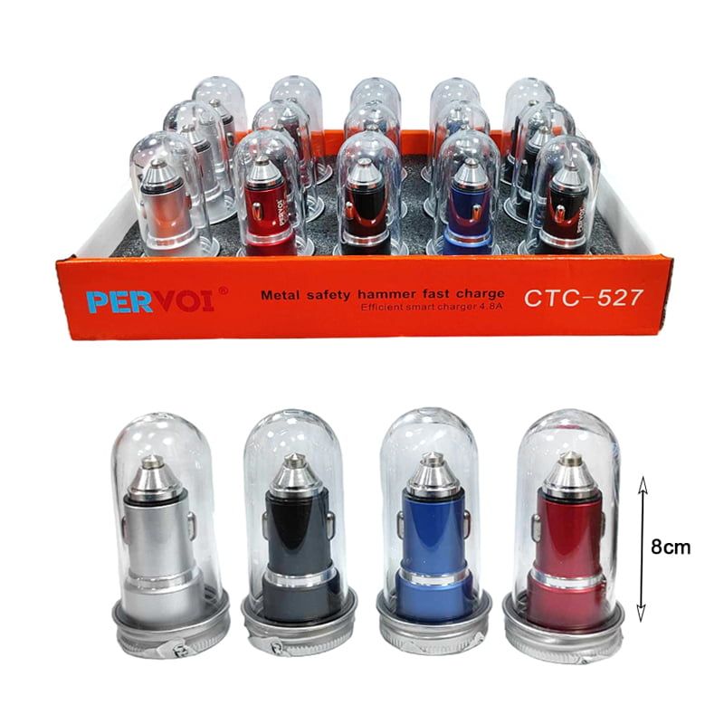 PerVoi Φορτιστής αυτοκινήτου με 2 θύρες USB 4.8A CTC-527 - Car charger PerVoi