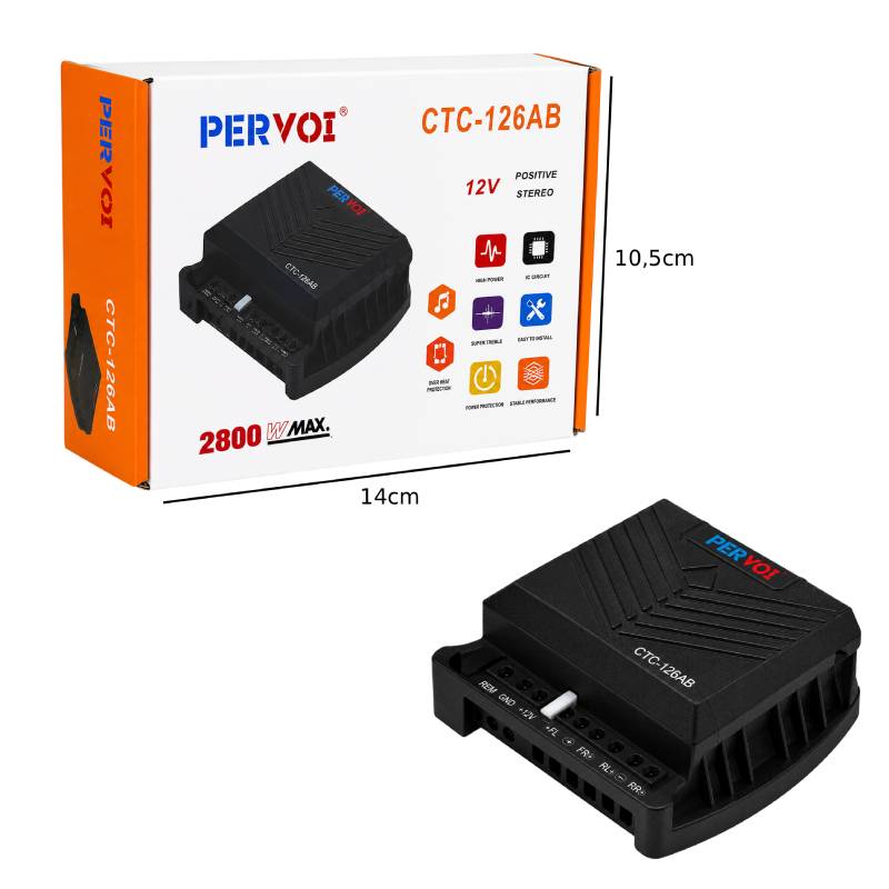 PerVoi Ενισχυτής Ήχου Αυτοκινήτου 12V 2800W CTC-126AB - Car Audio Amplifier OEM
