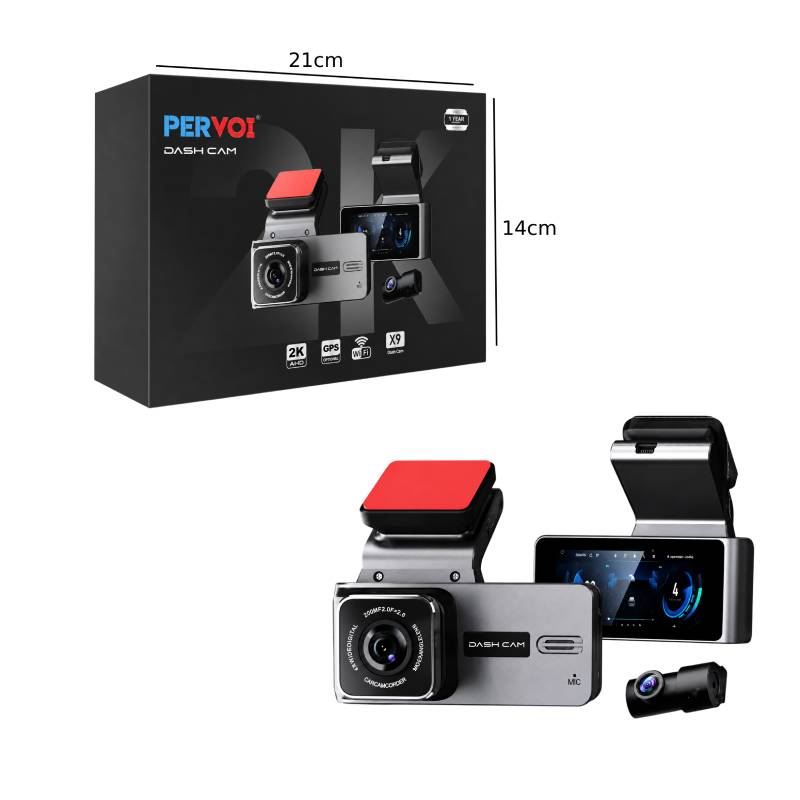 PerVoi Κάμερα Αυτοκινήτου 2K Dash Cam με WiFi X9- 2K Dash Cam with WiFi PerVoi