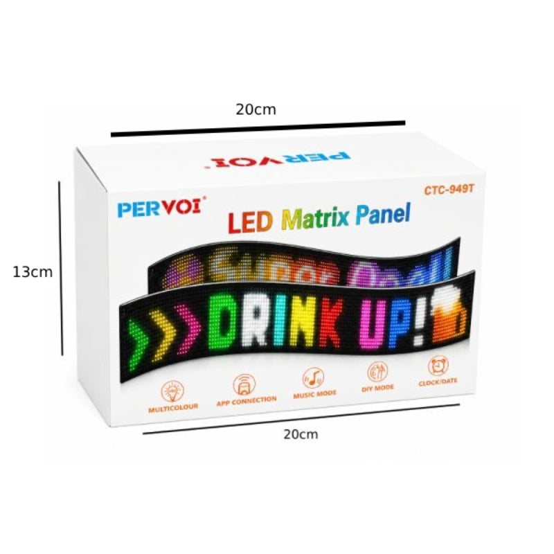 Pervoi Εύκαμπτη LED Matrix Οθόνη Πινακίδα με Bluetooth & Εφαρμογή 192×1330mm CTC-949T - Flexible Bluetooth LED Matrix Display Pervoi