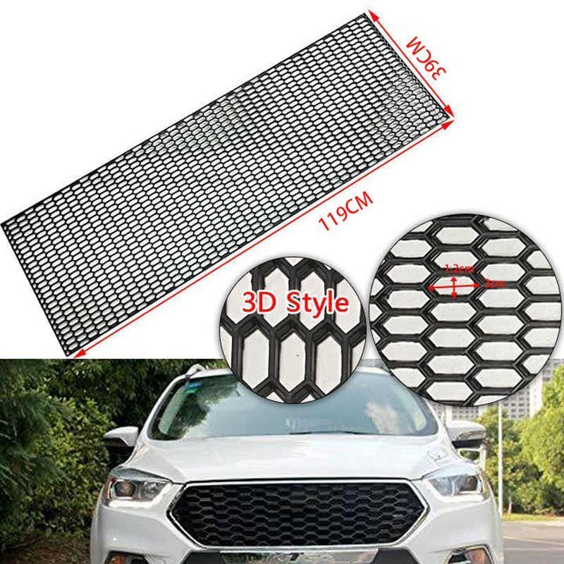 GrowPal Πλαστική Σίτα Προφυλακτήρα 120x40cm- Plasticcar bumper grill - Ασημί - Μαύρο - Μπλε GrowPal