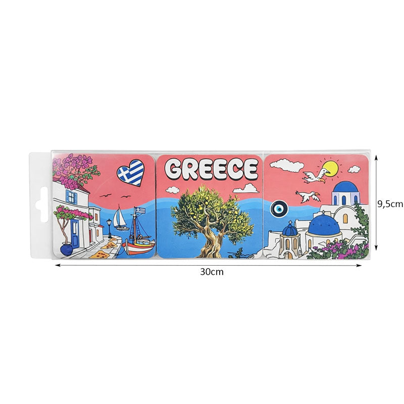 Σετ σουβέρ Greece 6τμχ - Coaster set 6pcs OEM