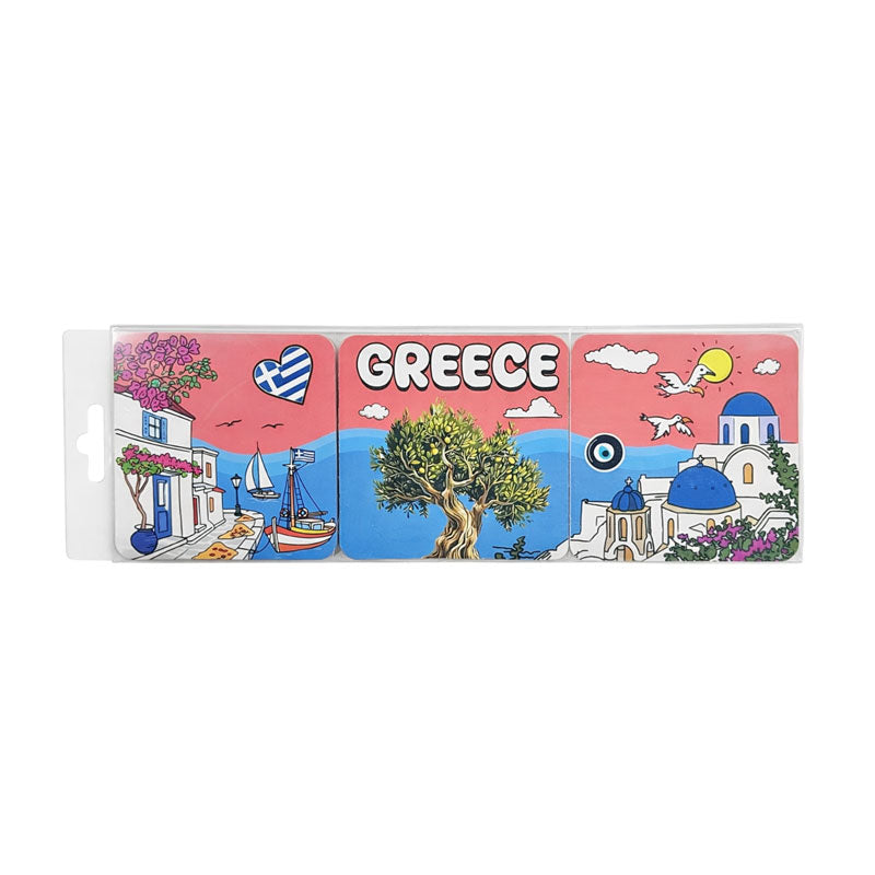 Σετ σουβέρ Greece 6τμχ - Coaster set 6pcs OEM