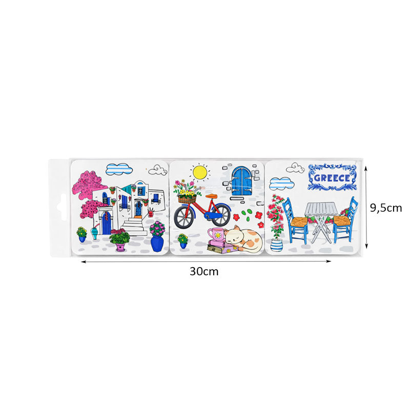 Σετ σουβέρ Greece 6τμχ - Coaster set 6pcs OEM