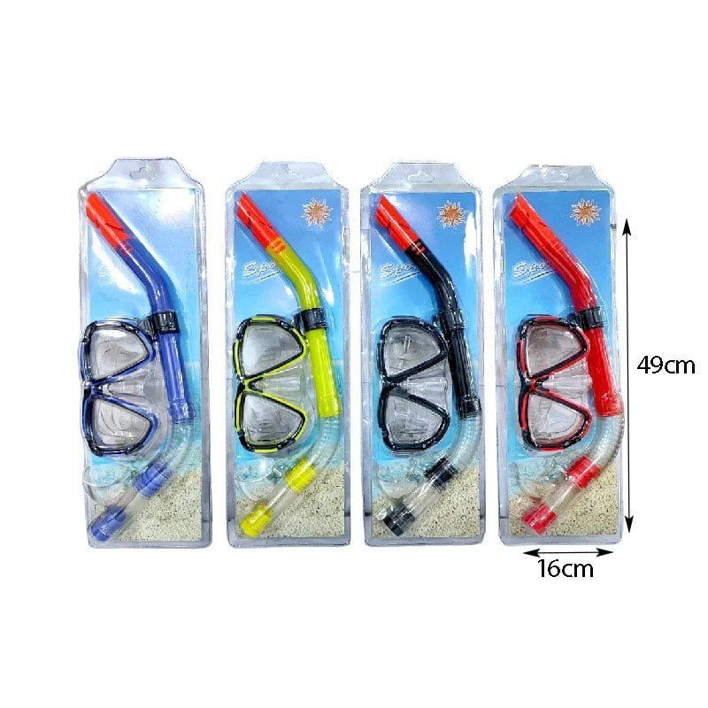 Σετ μάσκα θαλάσσης με αναπνευστήρα - Swimming mask & snorkel - Κίτρινο - Κόκκινο - Μαύρο - Μπλε OEM