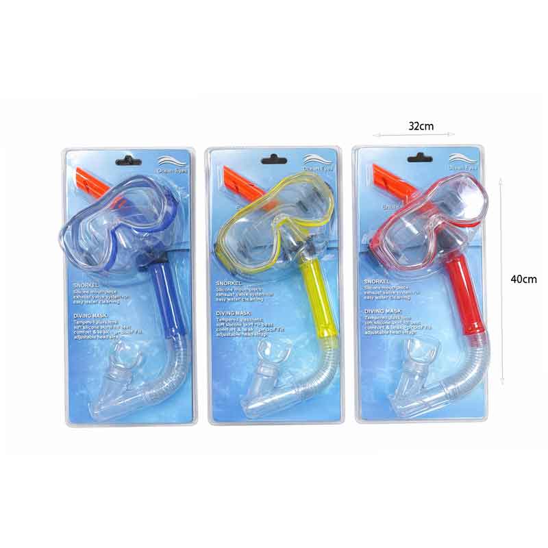 Ocean Eyes Σετ Μάσκα και Αναπνευστήρας Θαλάσσης - Snorkeling Mask and Snorkel Set - Κίτρινο - Μπλε - Πορτοκαλί - Πράσινο OEM