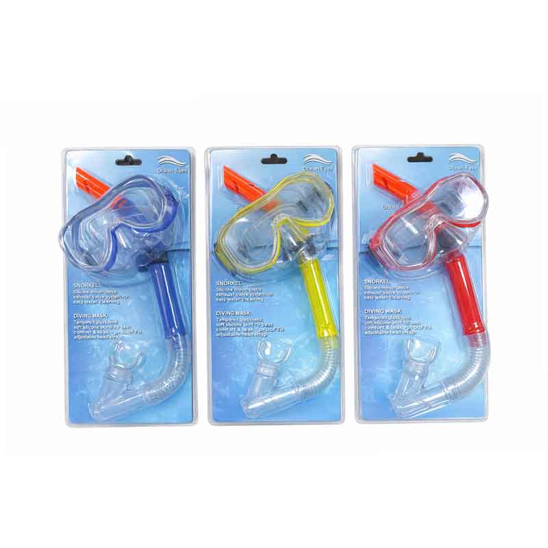 Ocean Eyes Σετ Μάσκα και Αναπνευστήρας Θαλάσσης - Snorkeling Mask and Snorkel Set - Κίτρινο - Μπλε - Πορτοκαλί - Πράσινο OEM