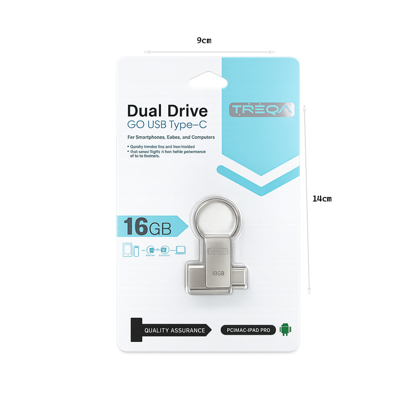 Treqa USB Flash Drive Διπλής Σύνδεσης Type-C 16GB - Dual Drive USB Type-C Flash Drive 16GB OEM