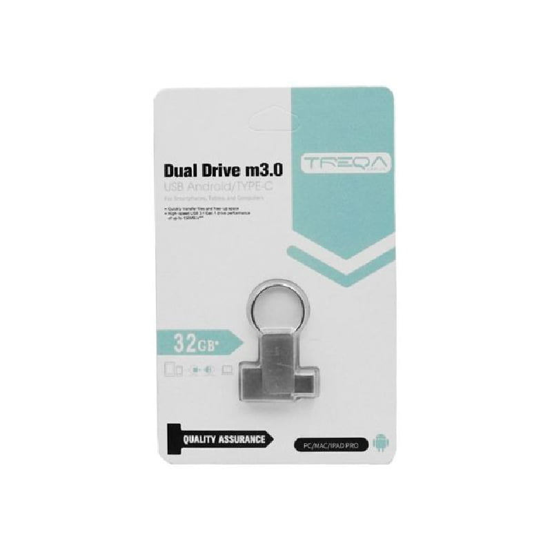USB Stick Treqa UP-02 8-32GB USB 3.0 με σύνδεση USB-A & USB-C OEM