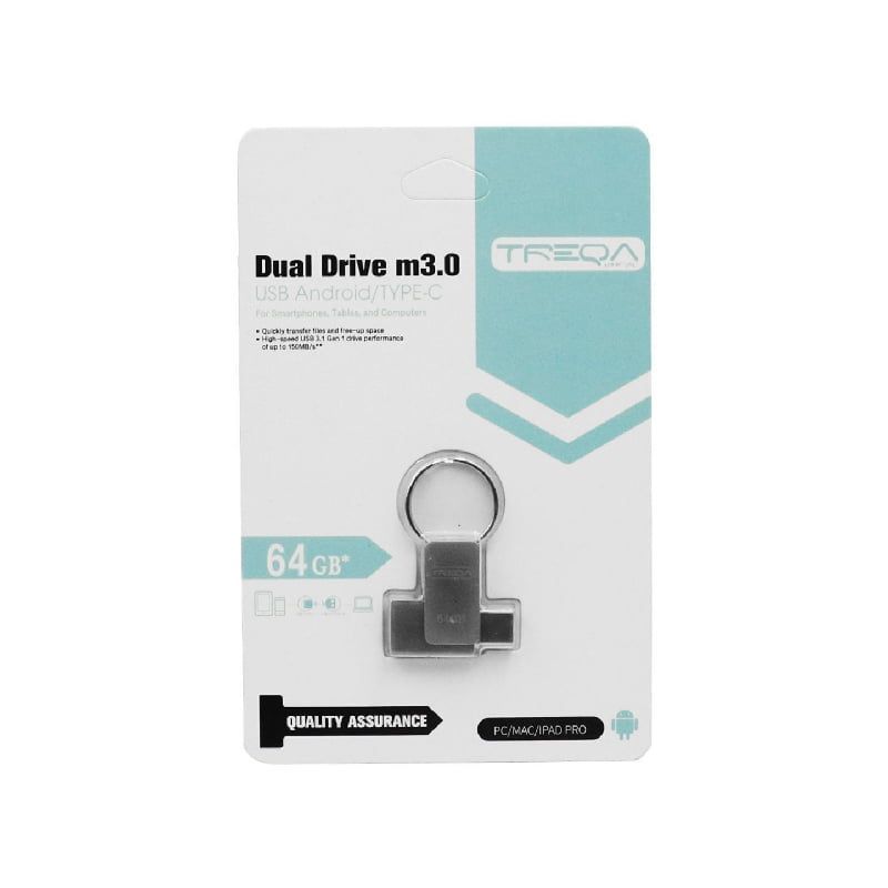 USB Stick Treqa UP-02 8-32GB USB 3.0 με σύνδεση USB-A & USB-C OEM