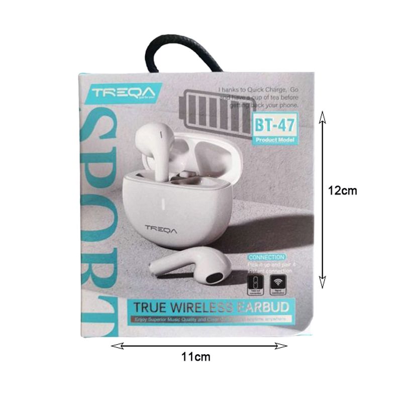 Treqa In-ear Bluetooth 5.0 Handsfree Ακουστικά και Θήκη Φόρτισης BT-47 - True Wireless Earbud Treqa
