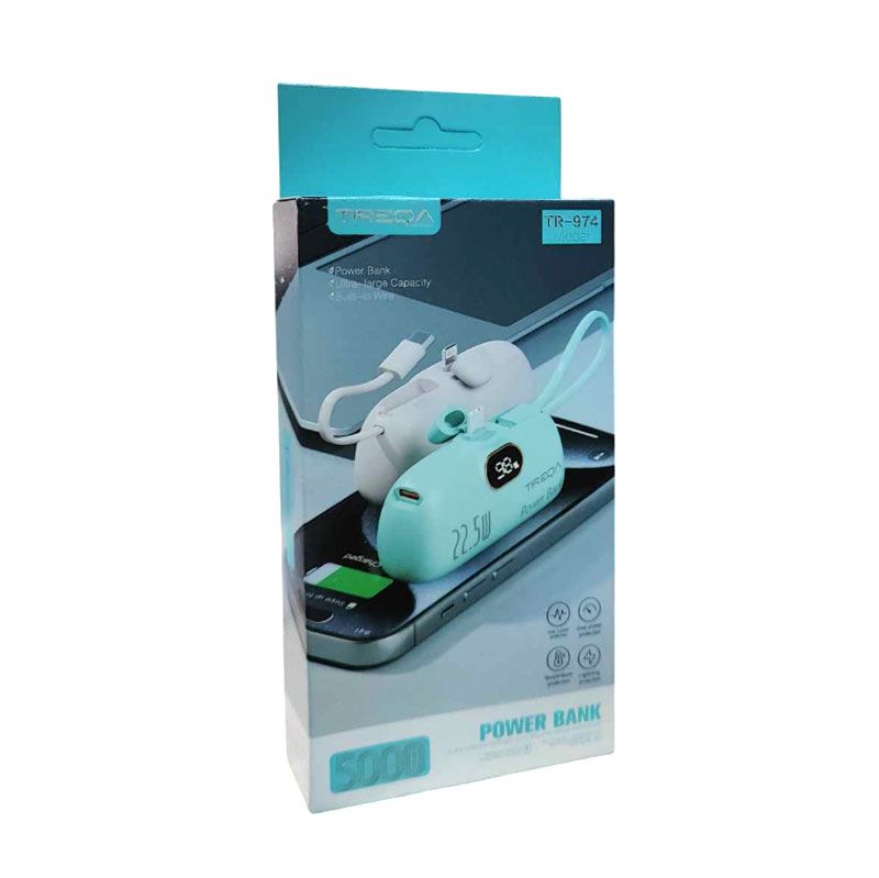 Treqa power bank 5000mAh 22.5W TR-974 - 2in1 charger power bank - Ροζ Treqa