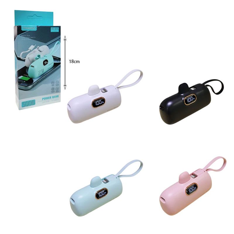 Treqa power bank 5000mAh 22.5W TR-974 - 2in1 charger power bank - Ροζ Treqa