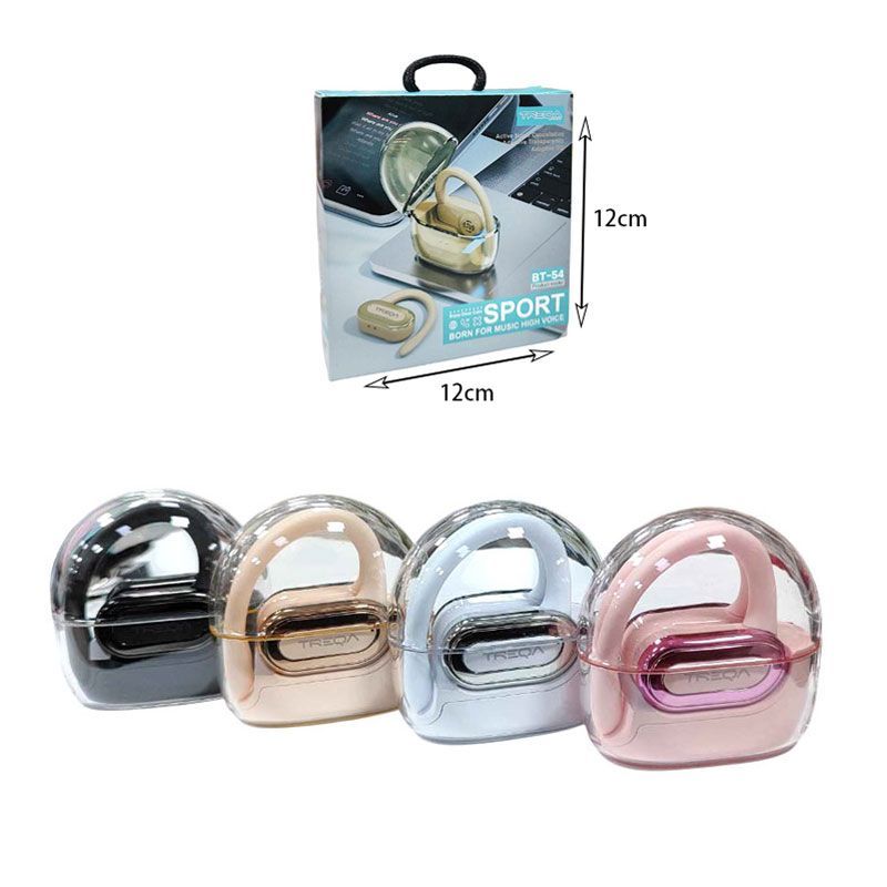 Treqa In-ear Bluetooth Handsfree Ασύρματα Ακουστικά BT-54 - Wireless Sport Stereo Headset - Ροζ Treqa
