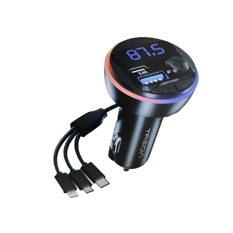 Treqa Πομπός αυτοκινήτου φορτιστής MP3 Player MP-3-7 RGB 3.1A – Car MP3 Treqa