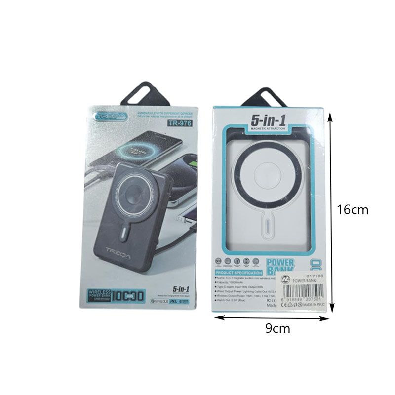 Treqa Powerbank 10.000mAh TR-976 – Μαγνητικό, Ασύρματο & Πολυλειτουργικό - Άσπρο Treqa