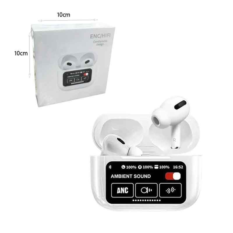 Ασύρματα Ακουστικά Bluetooth Με Οθόνη Αφής Και ENC – Wireless Bluetooth Earbuds With Touch Screen And ENC - Ασημί - Μαύρο - Μπλε OEM