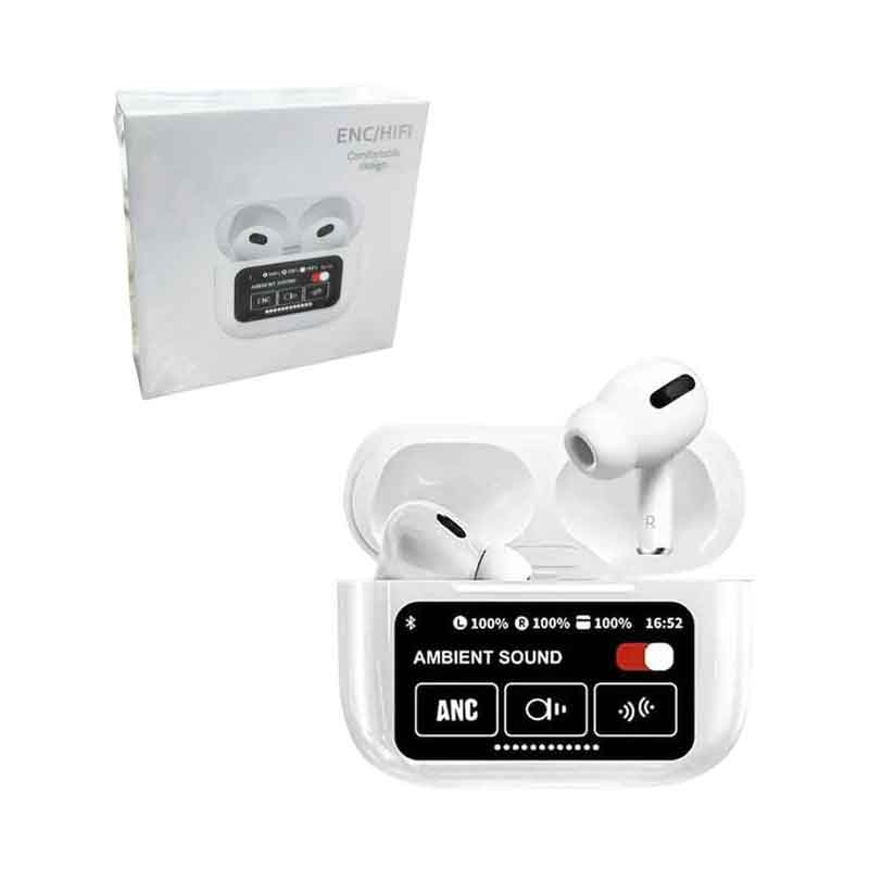 Ασύρματα Ακουστικά Bluetooth Με Οθόνη Αφής Και ENC – Wireless Bluetooth Earbuds With Touch Screen And ENC - Ασημί - Μαύρο - Μπλε OEM